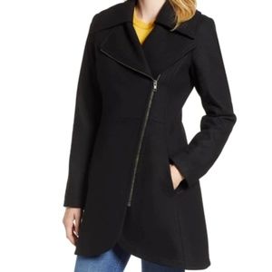 LAST ONE Halogen Black Moto Zip wrap coat 2X plus size Winter Sale women trench